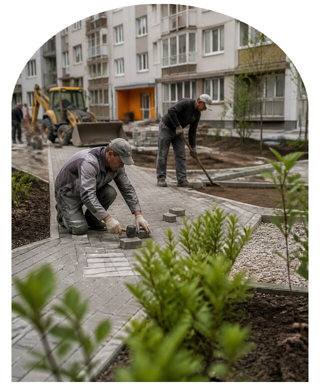 Благоустройство двора многоквартирного дома в Мончегорске